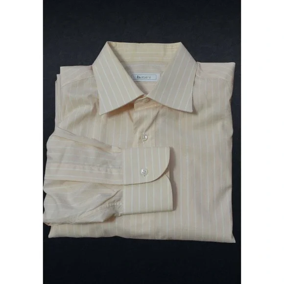 Men's Burini luxury button down shirt 15 1/2 39 made in Italy pale salmon